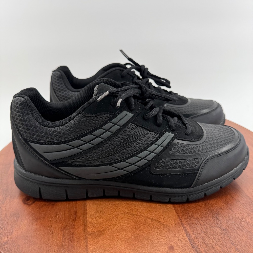 SafeTstep Work Sneaker Triple Black Slip Oil Resistant Non-Marking‎ Men's 10Wide